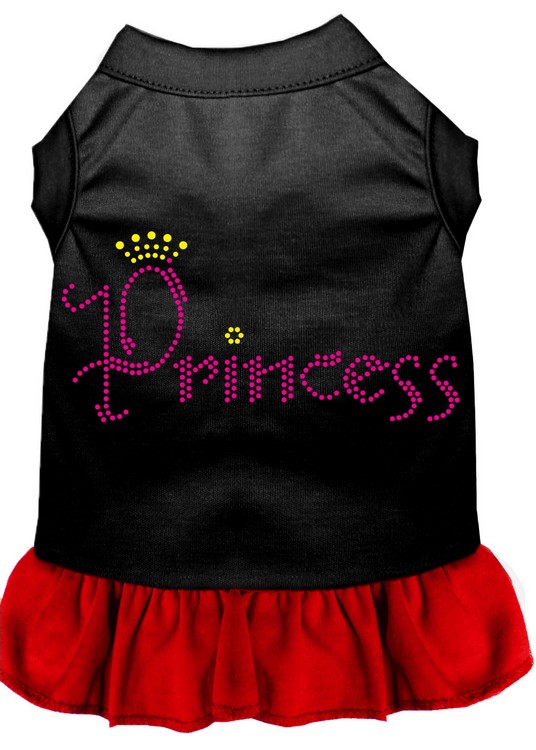 Princess Rhinestone Dress Black with Red Med